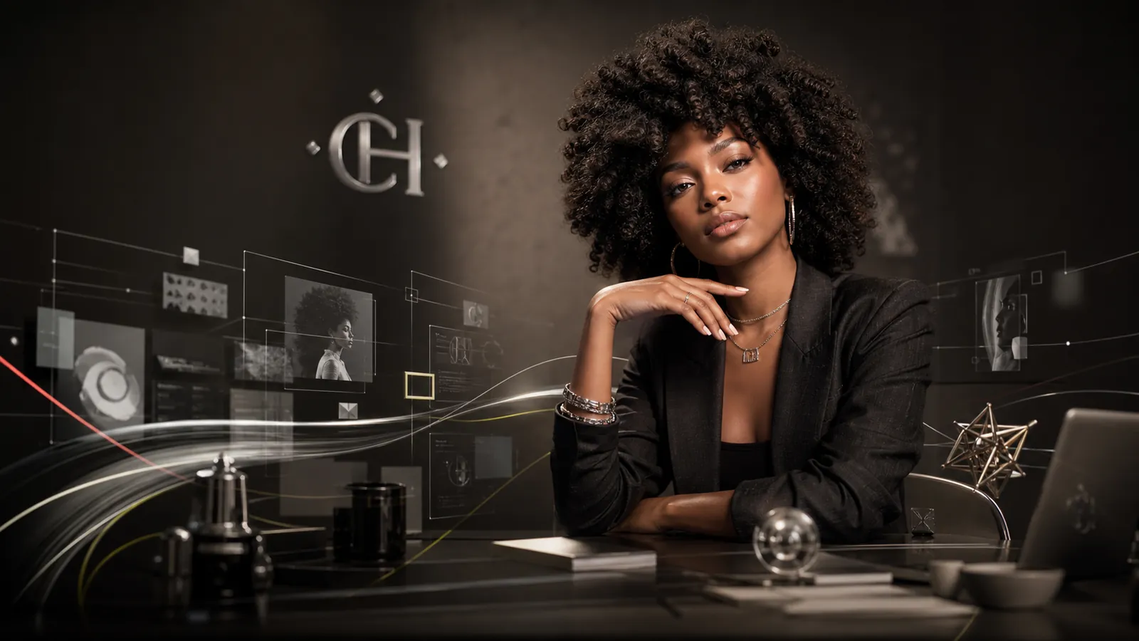 Black woman creative director in the Couture House digital atelier