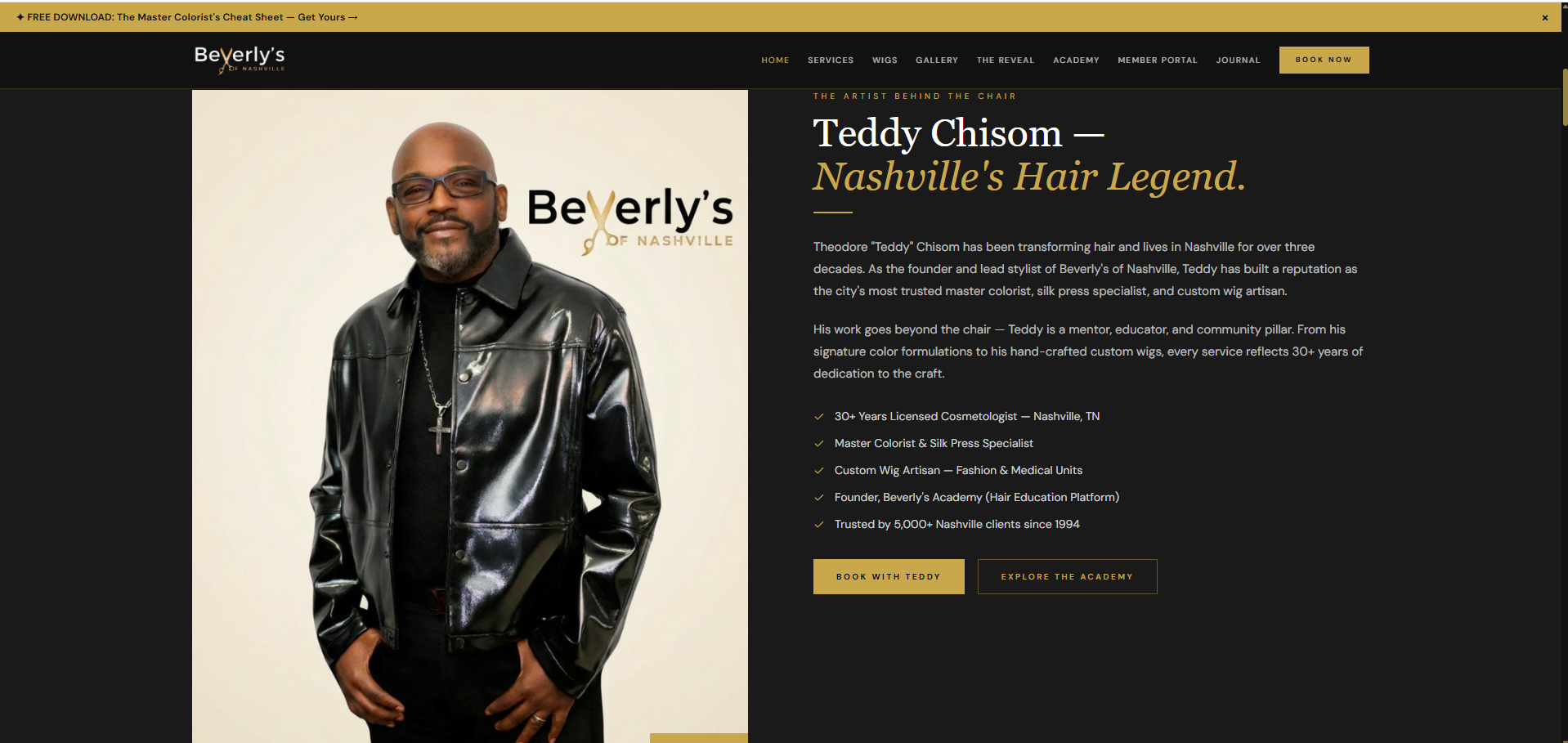 Beverly's of Nashville website preview