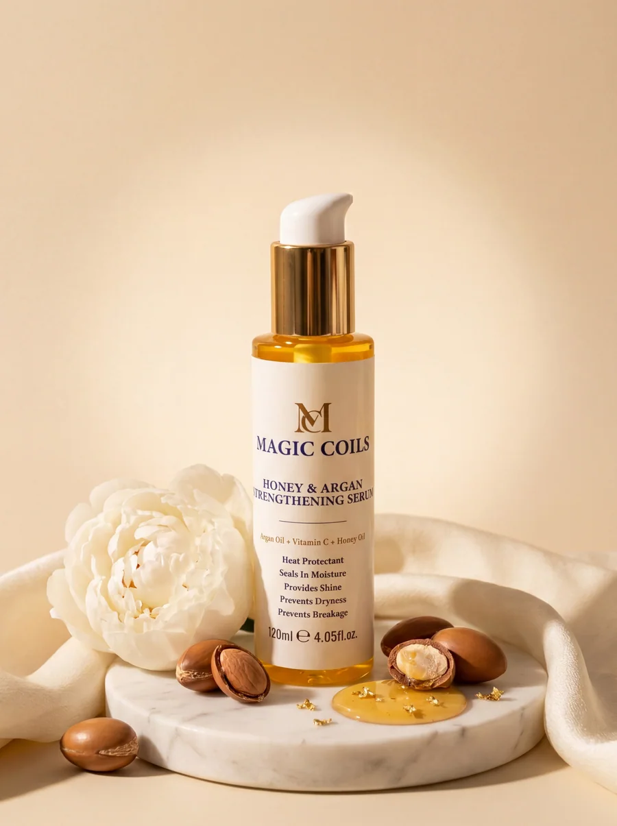 Magic Coils strengthening serum product placement